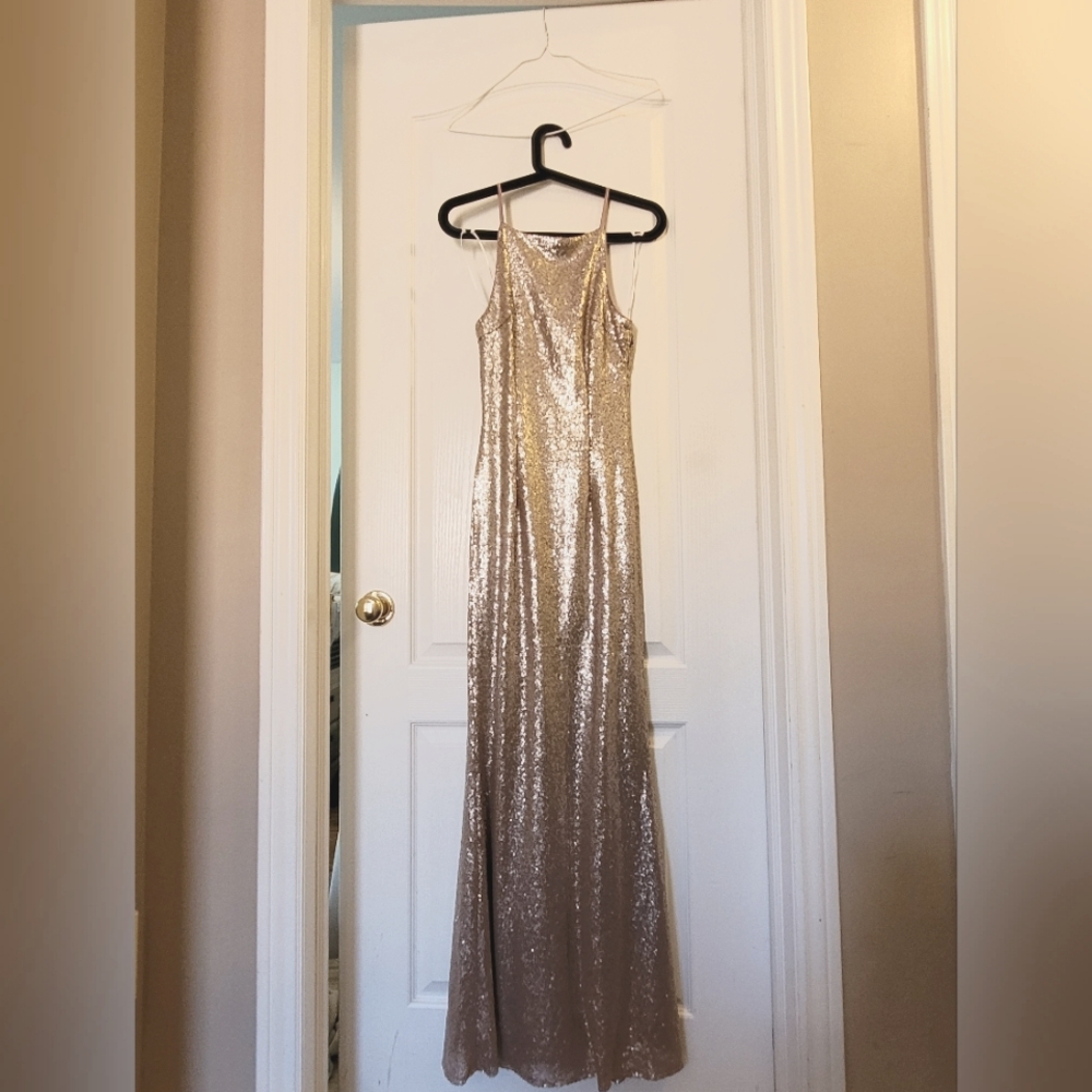 Lulu's gold sequin evening gown. Size XS.